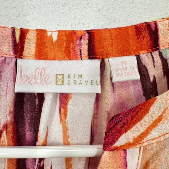 Belle Kim Gravel Blouse Medium Multicolor Abstract Print Long Sleeve Top - Picture 3 of 7